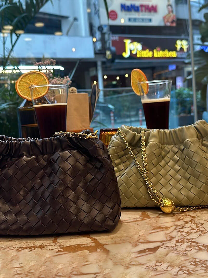 Drune | Luxuriöse Damen Tasche Mit Goldener Kette