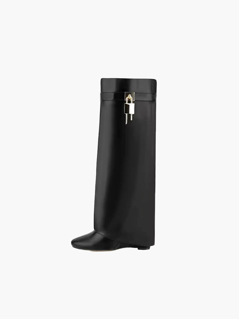 Drune | Stiefel - Damen - goldfarbene Schnalle Detail - nachhaltiger und tierfreundlicher Stiefel mit luxuriösem Aussehen