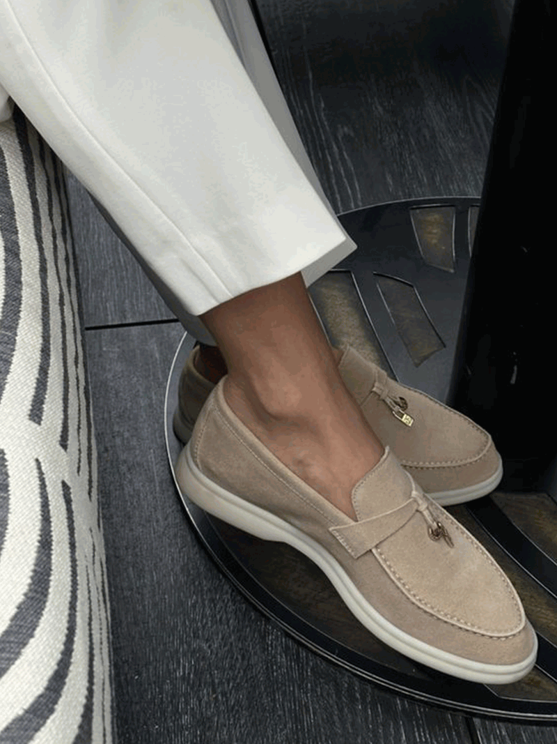 Damen Elegante Wildleder Loafer