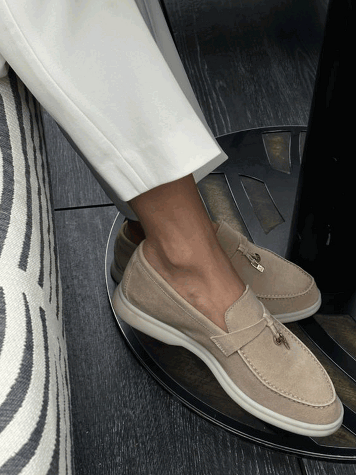 Damen Elegante Wildleder Loafer