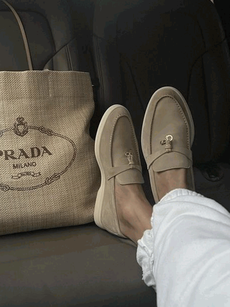 Damen Elegante Wildleder Loafer
