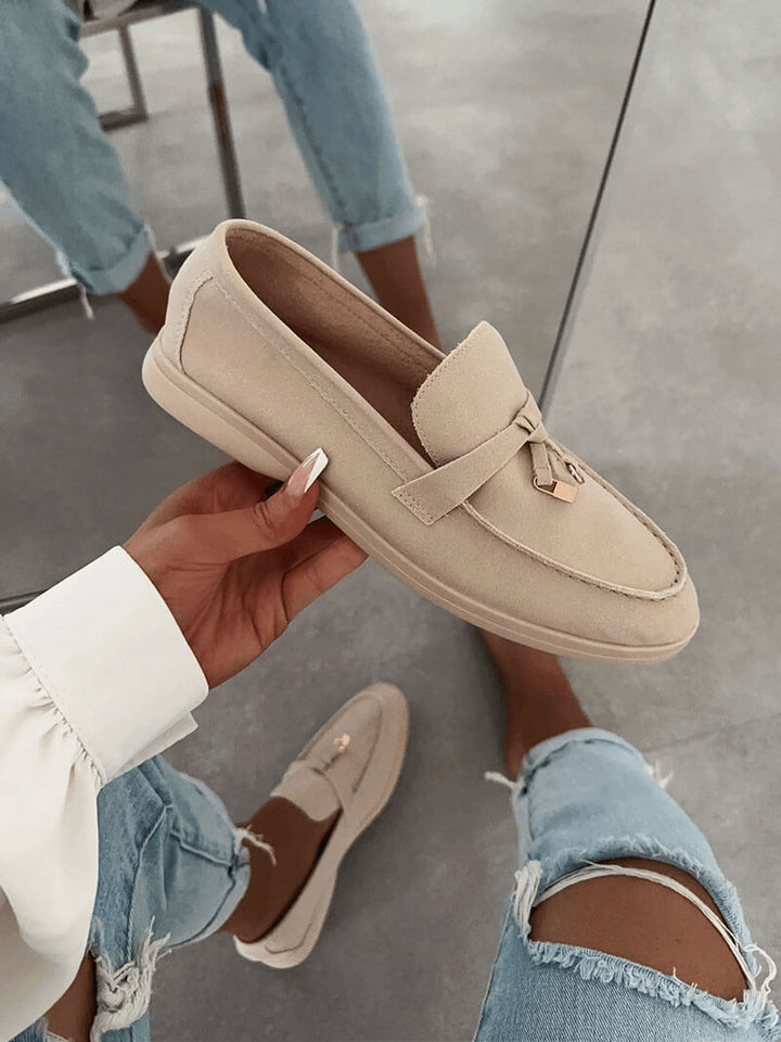 Damen Elegante Wildleder Loafer