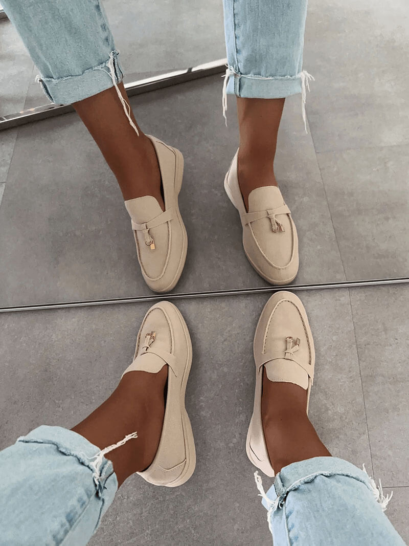 Damen Elegante Wildleder Loafer