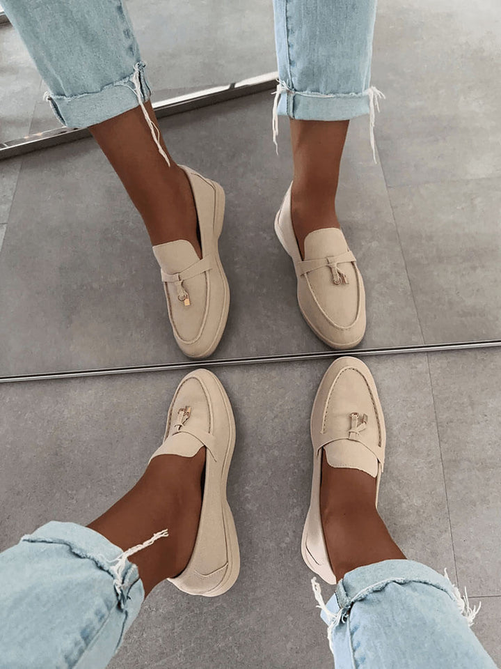 Damen Elegante Wildleder Loafer
