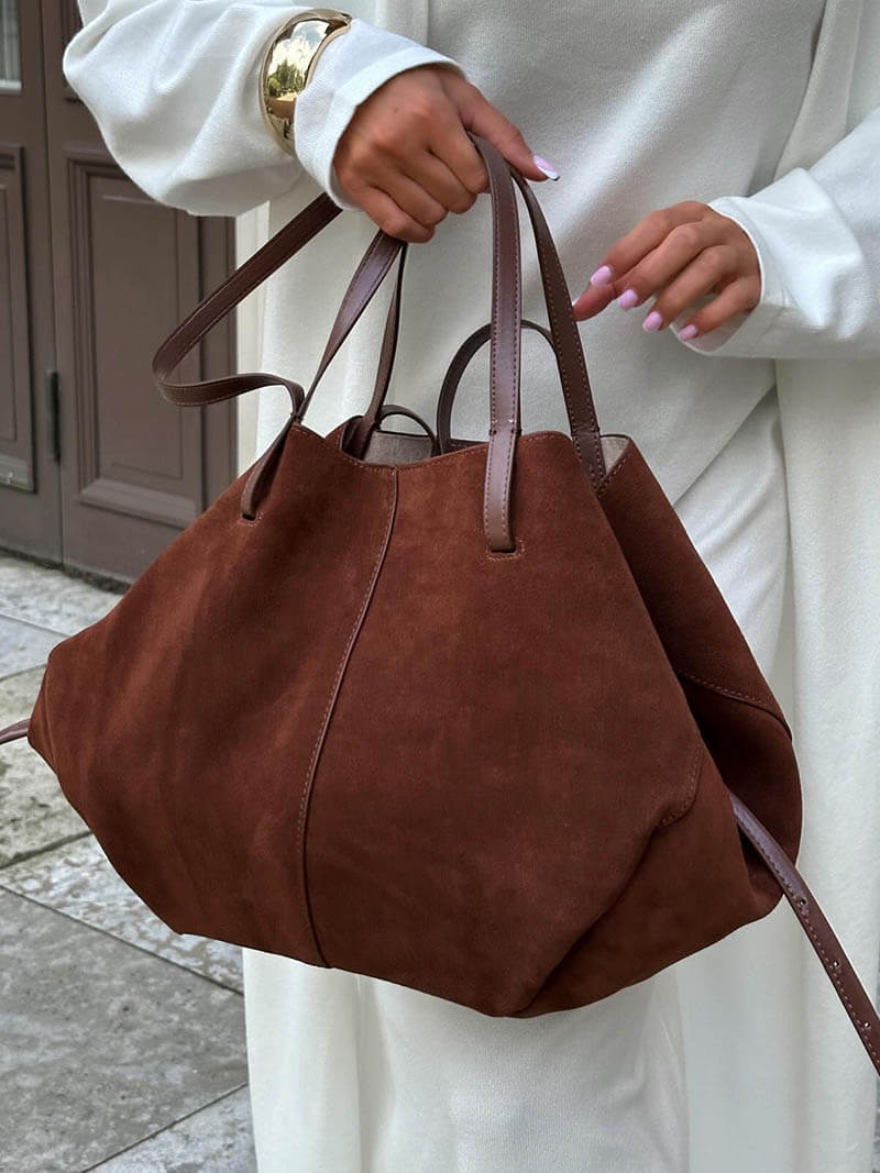 Drune | braune und schwarze Tote Bag für Damen - schicke und vielseitige Handtasche