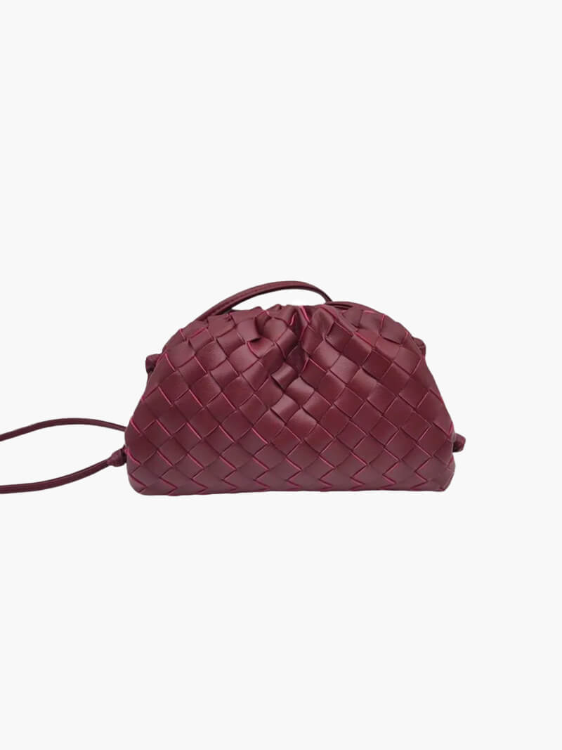 Drune | Leder Umhängetasche für Damen - Minimalistische Gewebte Tasche