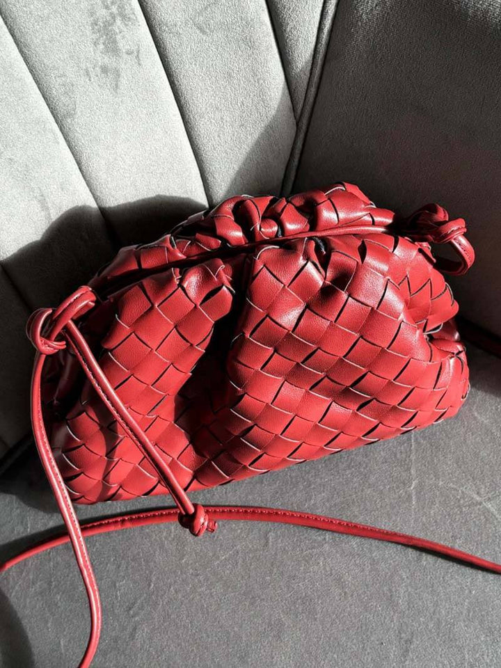 Drune | Leder Umhängetasche für Damen - Minimalistische Gewebte Tasche