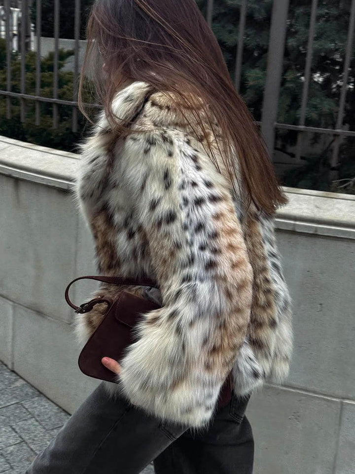 Drune | Leopardenmuster Pelzjacke