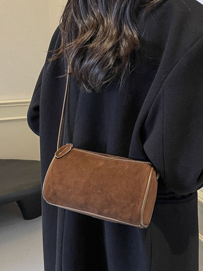 Drune | Elegante Schultertasche Aus Wildleder