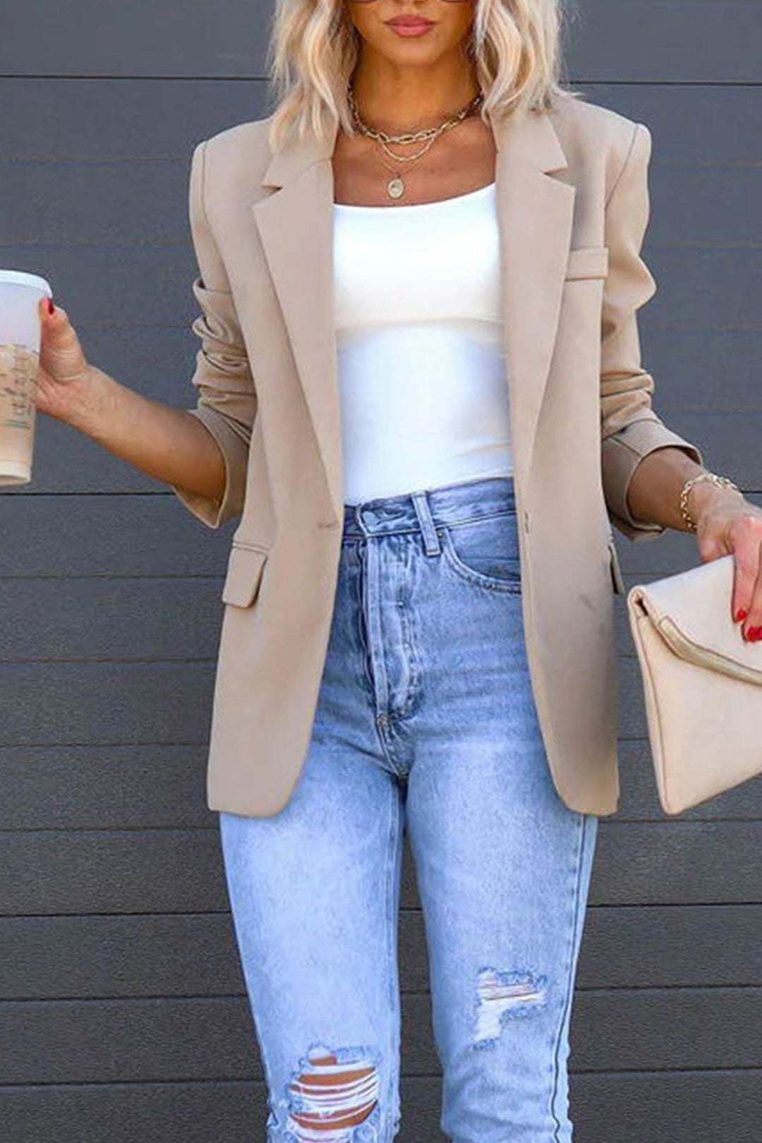 Drune | mittellanger Blazer mit Revers