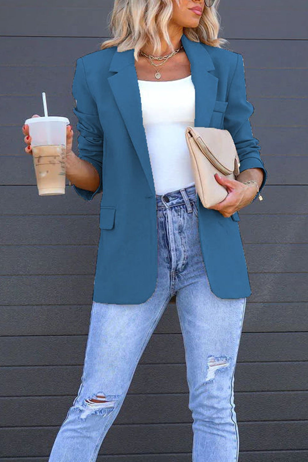 Drune | mittellanger Blazer mit Revers