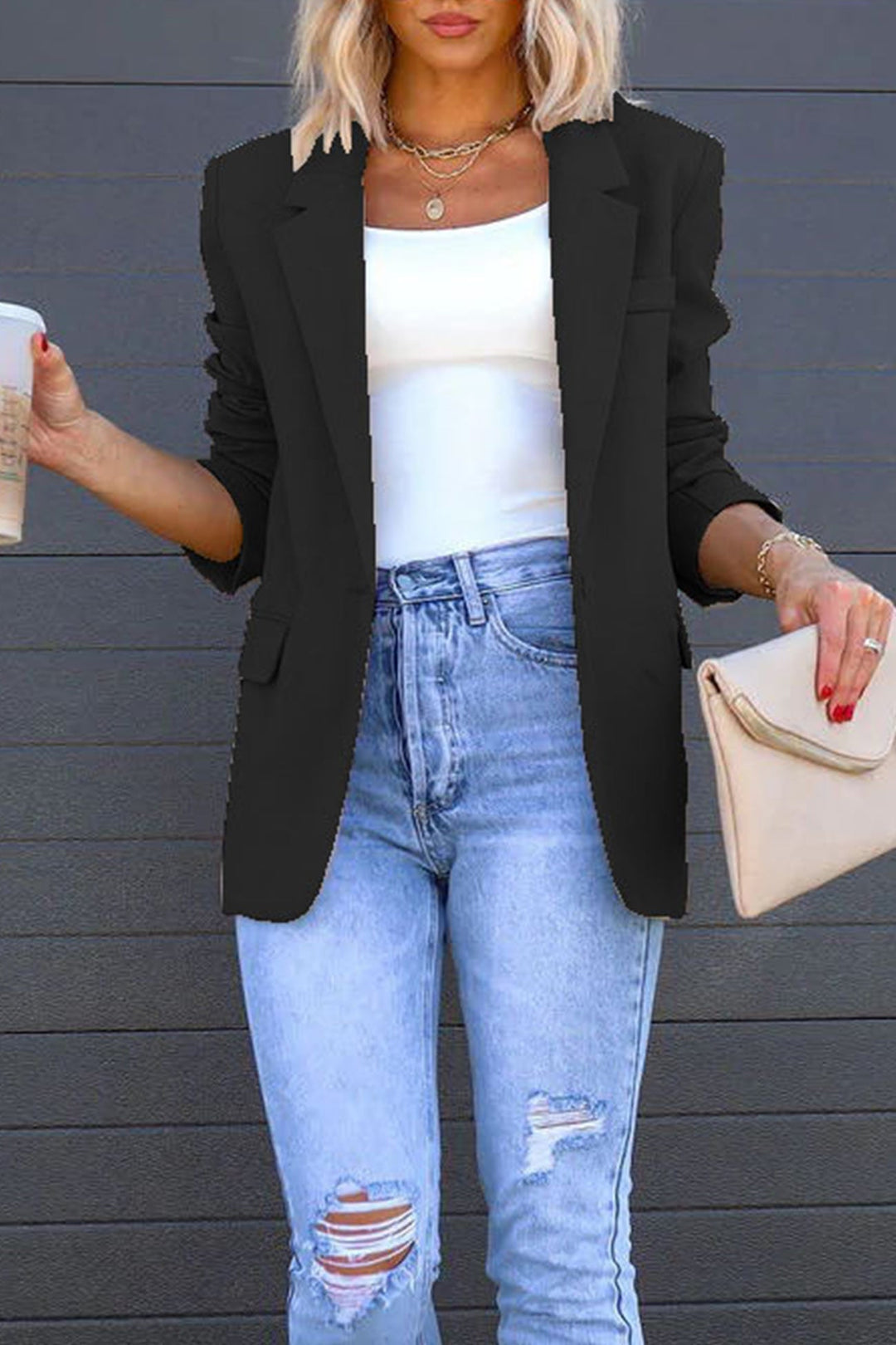 Drune | mittellanger Blazer mit Revers