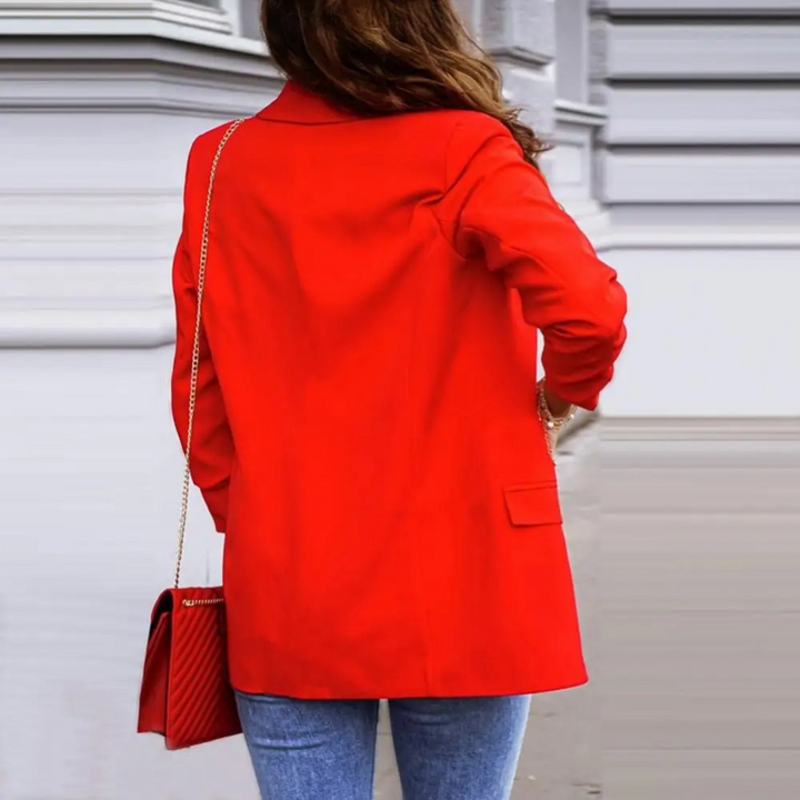 Drune | Einfarbige Jacke, Moderner Damen Blazer mit Revers und Langen Ärmeln