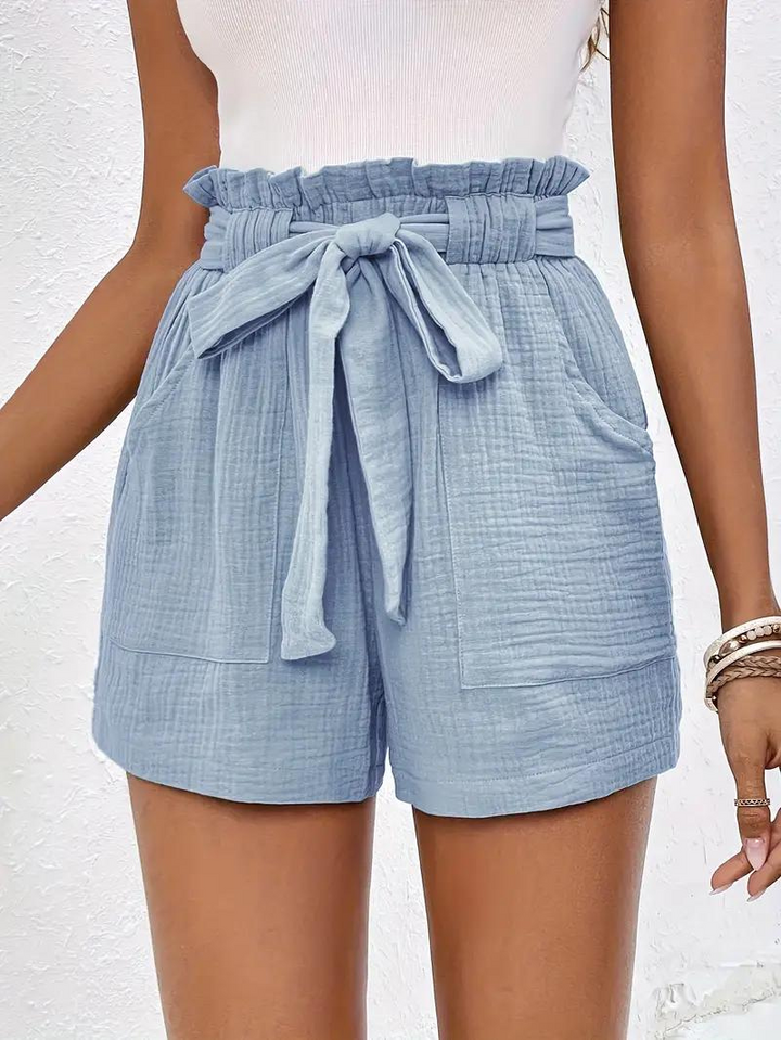 Drune | Shorts mit Gürtel lockere Passform Shorts mit hoher Taille Mini Shorts