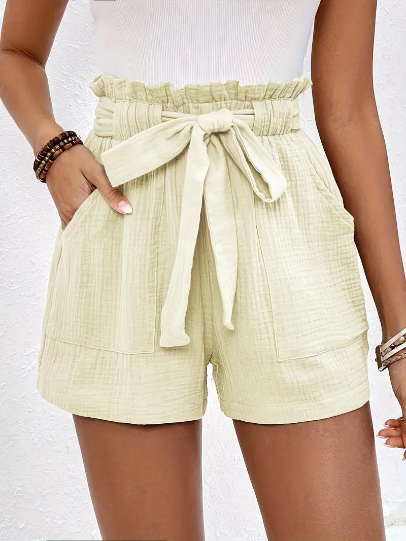 Drune | Shorts mit Gürtel lockere Passform Shorts mit hoher Taille Mini Shorts