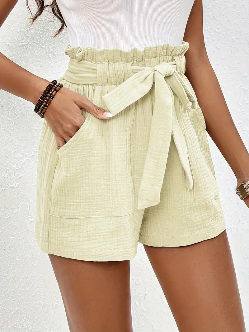 Drune | Shorts mit Gürtel lockere Passform Shorts mit hoher Taille Mini Shorts