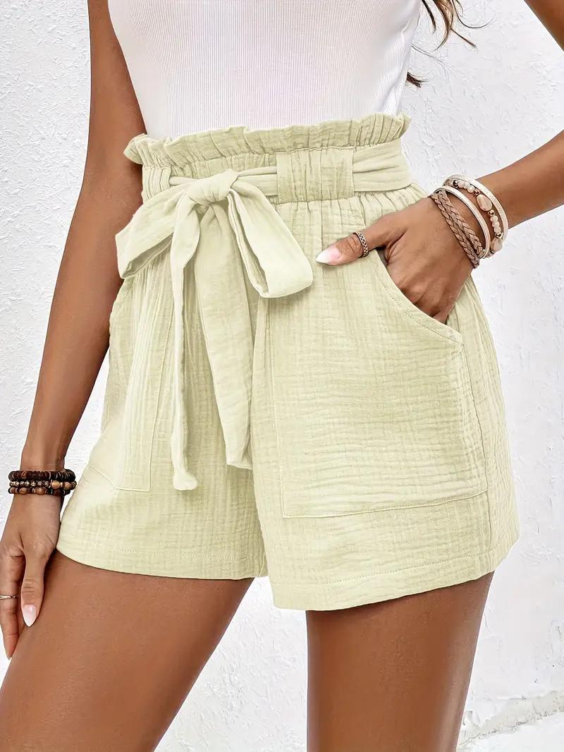 Drune | Shorts mit Gürtel lockere Passform Shorts mit hoher Taille Mini Shorts