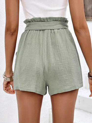 Drune | Shorts mit Gürtel lockere Passform Shorts mit hoher Taille Mini Shorts