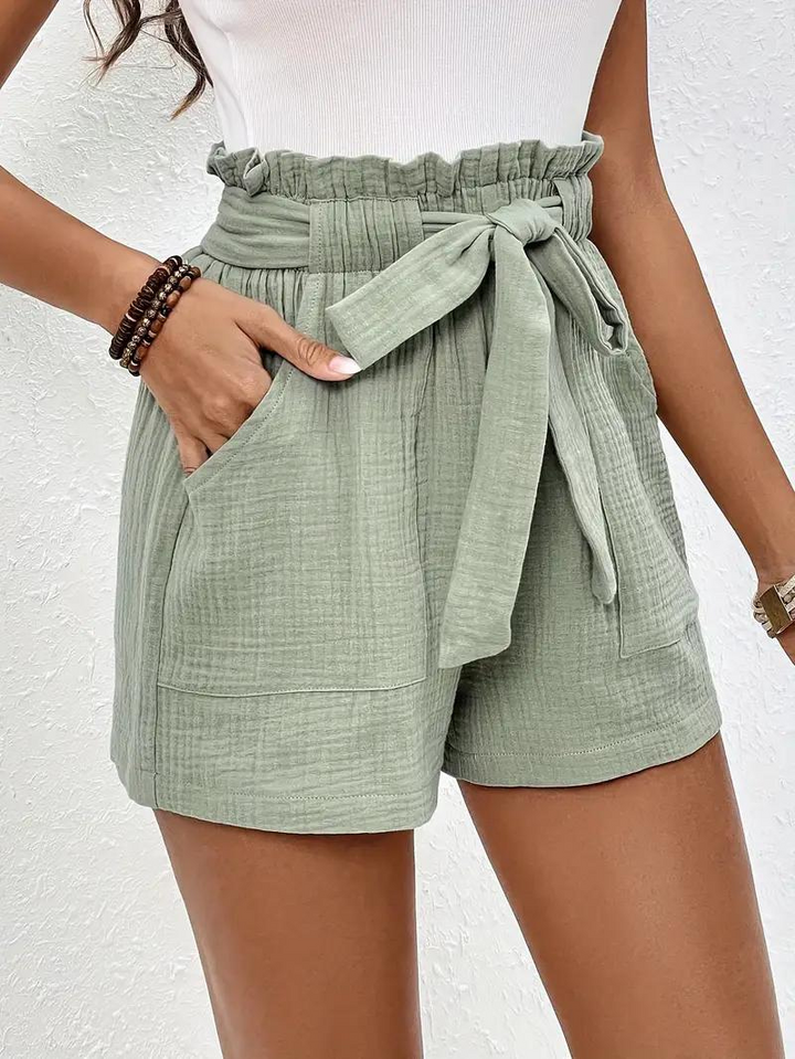 Drune | Shorts mit Gürtel lockere Passform Shorts mit hoher Taille Mini Shorts