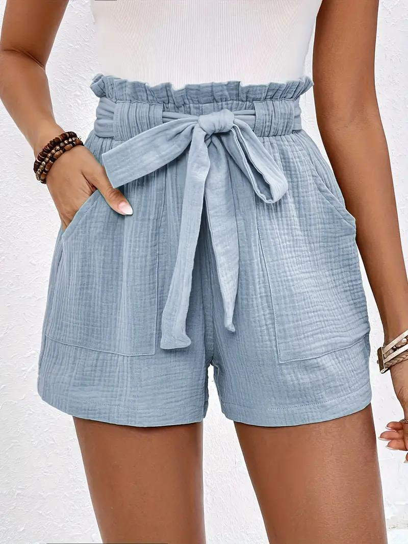 Drune | Shorts mit Gürtel lockere Passform Shorts mit hoher Taille Mini Shorts