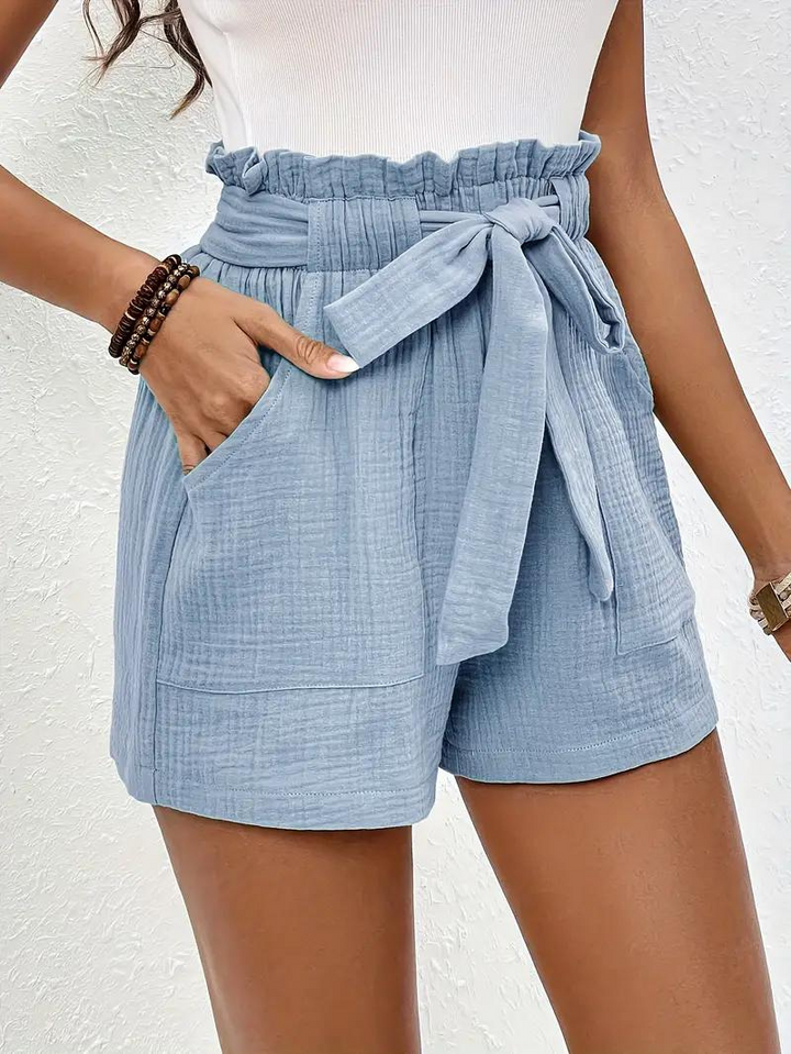 Drune | Shorts mit Gürtel lockere Passform Shorts mit hoher Taille Mini Shorts