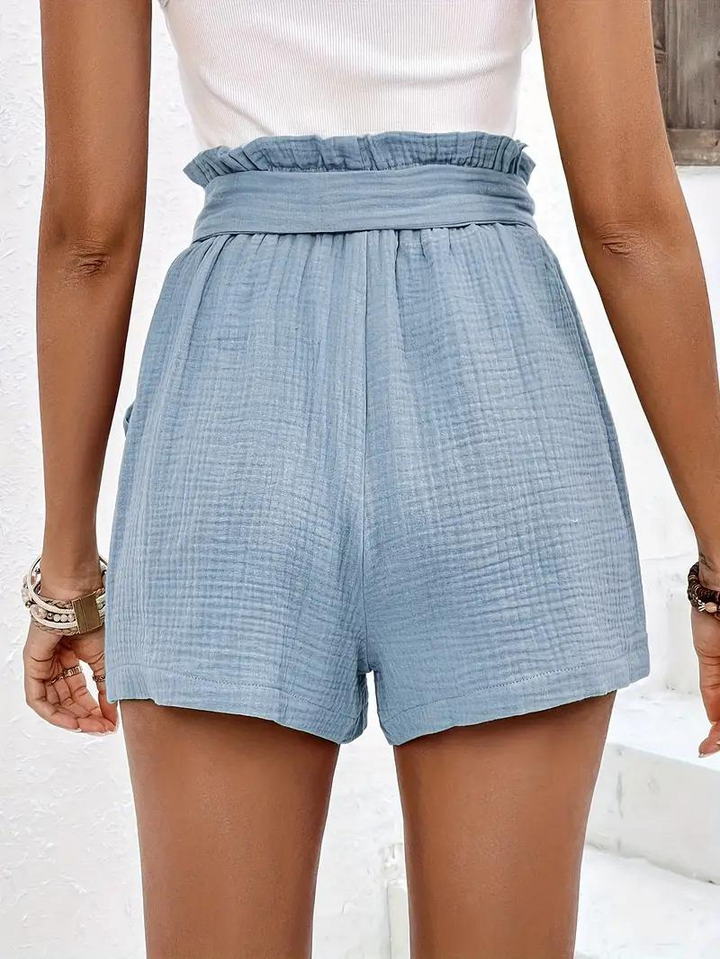 Drune | Shorts mit Gürtel lockere Passform Shorts mit hoher Taille Mini Shorts