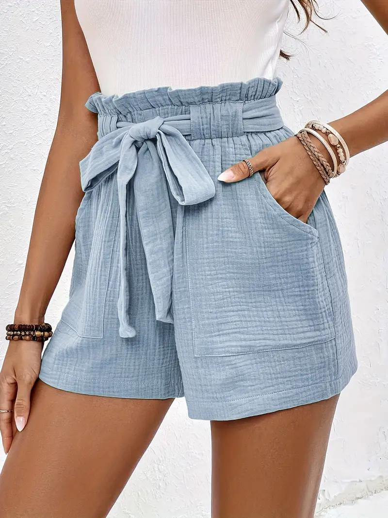 Drune | Shorts mit Gürtel lockere Passform Shorts mit hoher Taille Mini Shorts