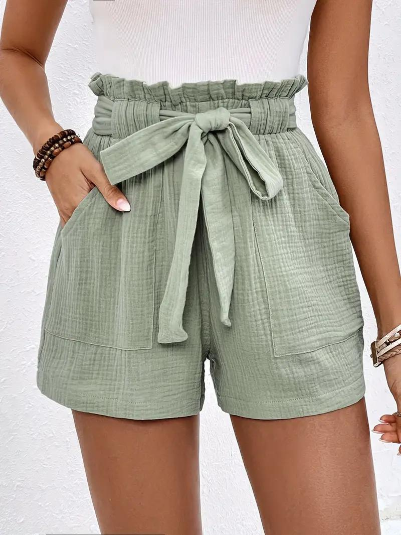 Drune | Shorts mit Gürtel lockere Passform Shorts mit hoher Taille Mini Shorts