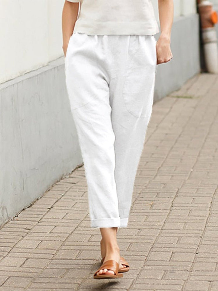 Drune | Loose Fit Taschen Leinenhosen Damenbekleidung