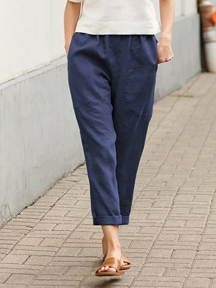 Drune | Loose Fit Taschen Leinenhosen Damenbekleidung