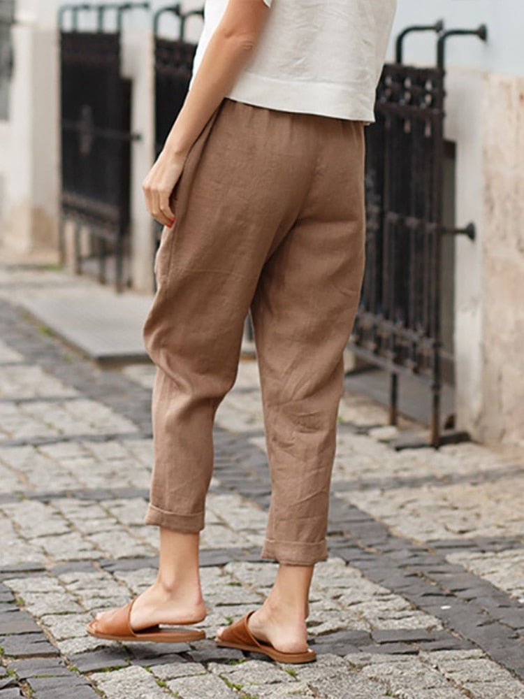 Drune | Loose Fit Taschen Leinenhosen Damenbekleidung