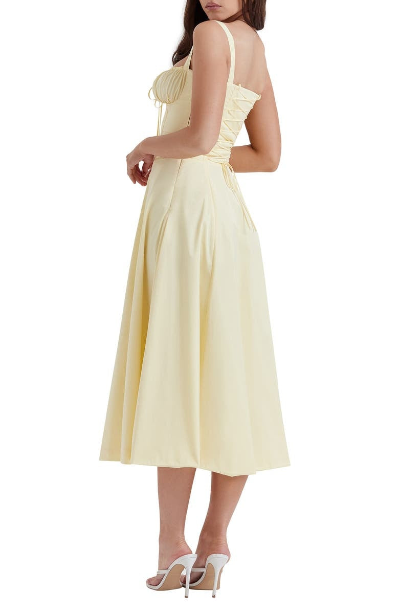 Drune | Ärmellos Rückenkrawatte Midikleid Sonnenkleid