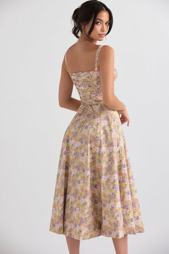 Drune | Ärmellos Rückenkrawatte Midikleid Sonnenkleid