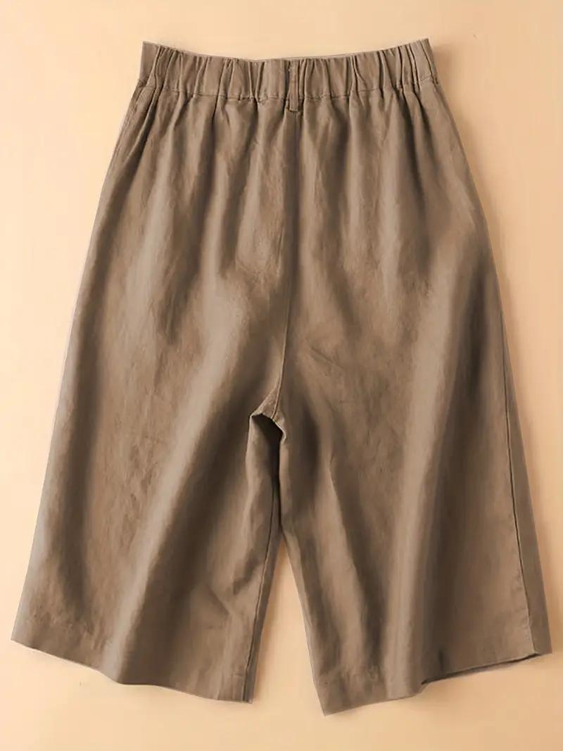 Drune | Sommershorts, elastische Taille, lockere Passform, Shorts mit hoher Taille, Damenbekleidung