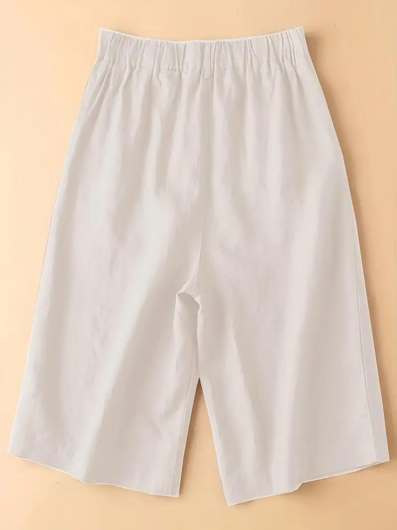 Drune | Sommershorts, elastische Taille, lockere Passform, Shorts mit hoher Taille, Damenbekleidung