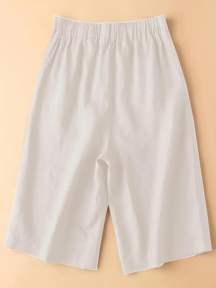 Drune | Sommershorts, elastische Taille, lockere Passform, Shorts mit hoher Taille, Damenbekleidung