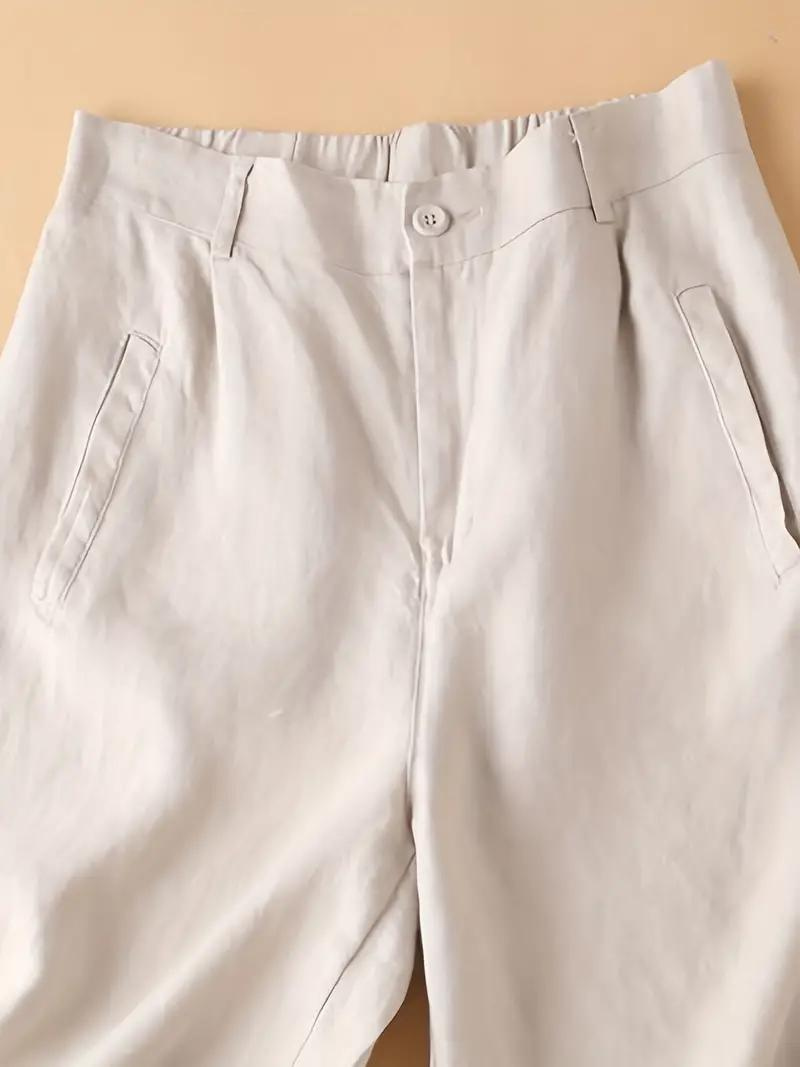 Drune | Sommershorts, elastische Taille, lockere Passform, Shorts mit hoher Taille, Damenbekleidung