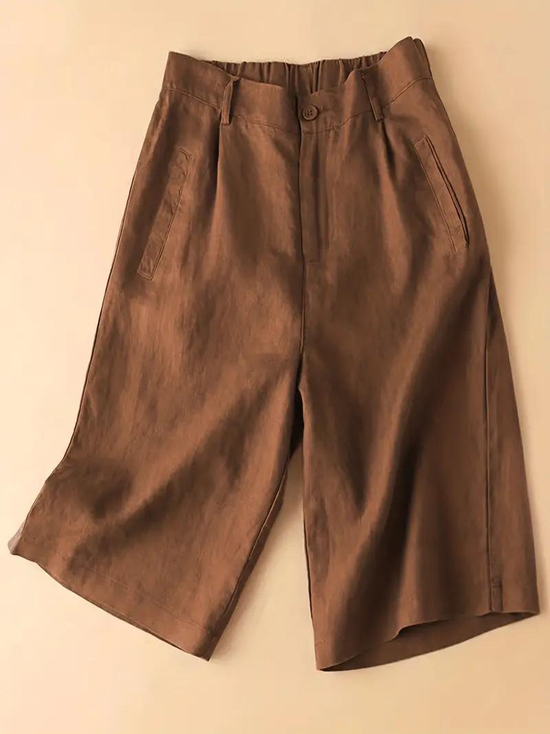 Drune | Sommershorts, elastische Taille, lockere Passform, Shorts mit hoher Taille, Damenbekleidung