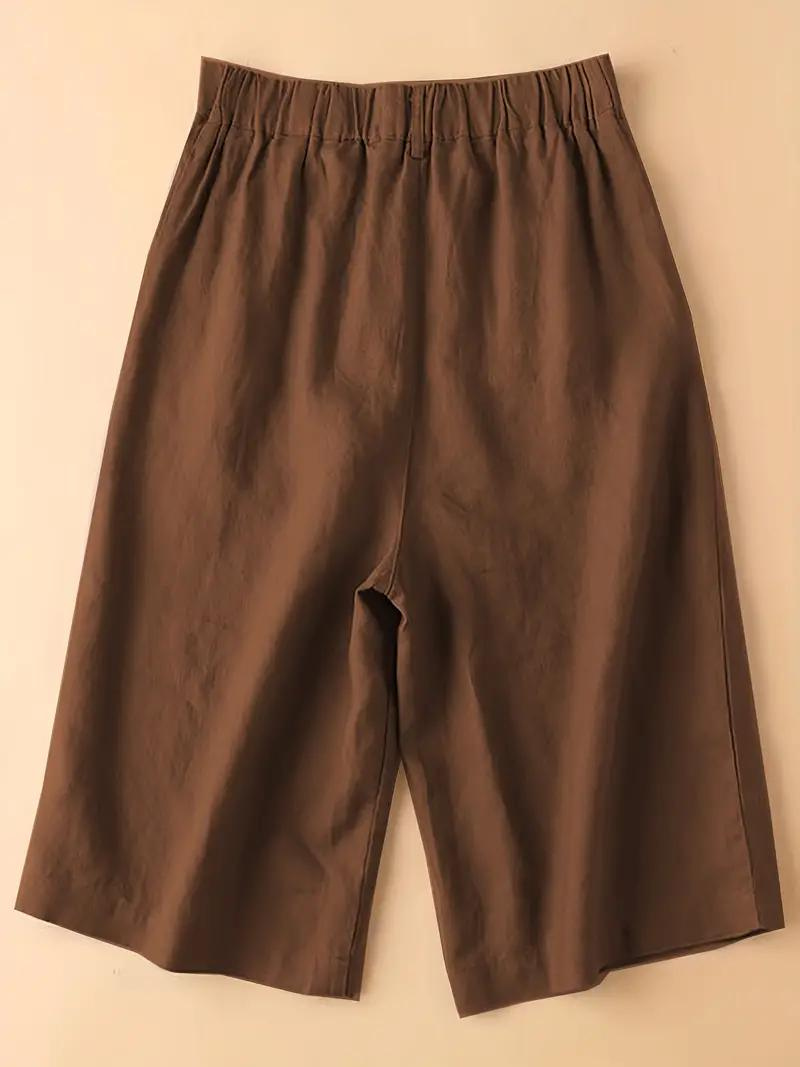 Drune | Sommershorts, elastische Taille, lockere Passform, Shorts mit hoher Taille, Damenbekleidung