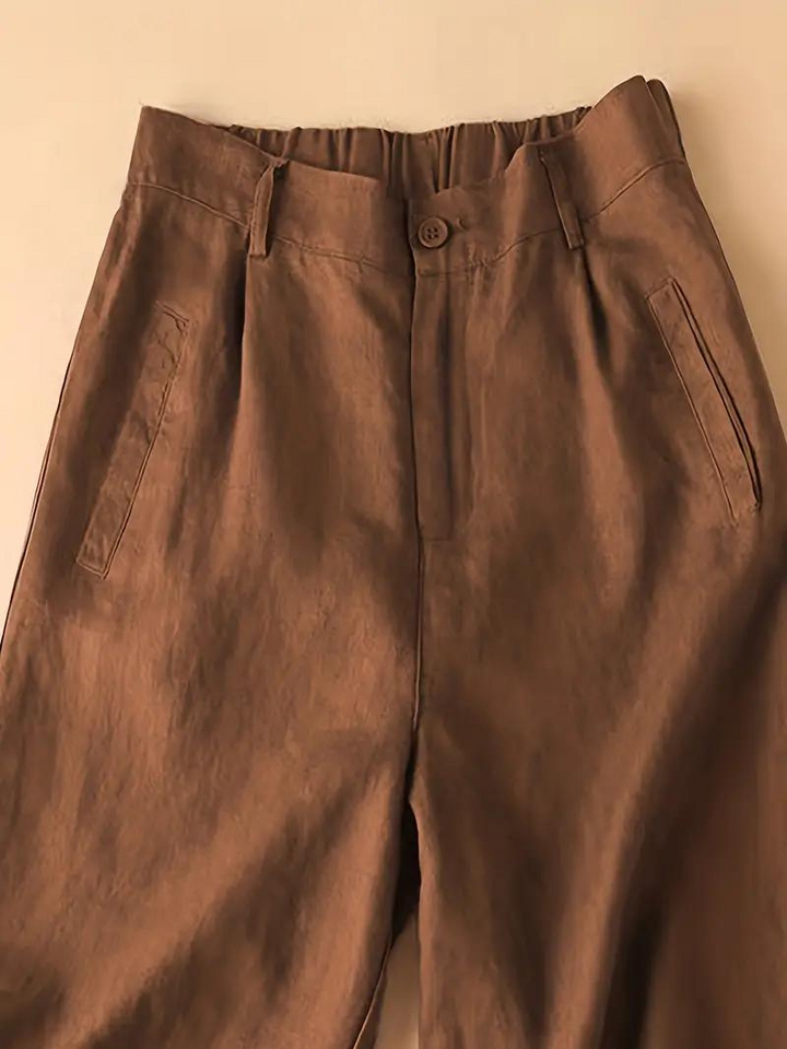 Drune | Sommershorts, elastische Taille, lockere Passform, Shorts mit hoher Taille, Damenbekleidung