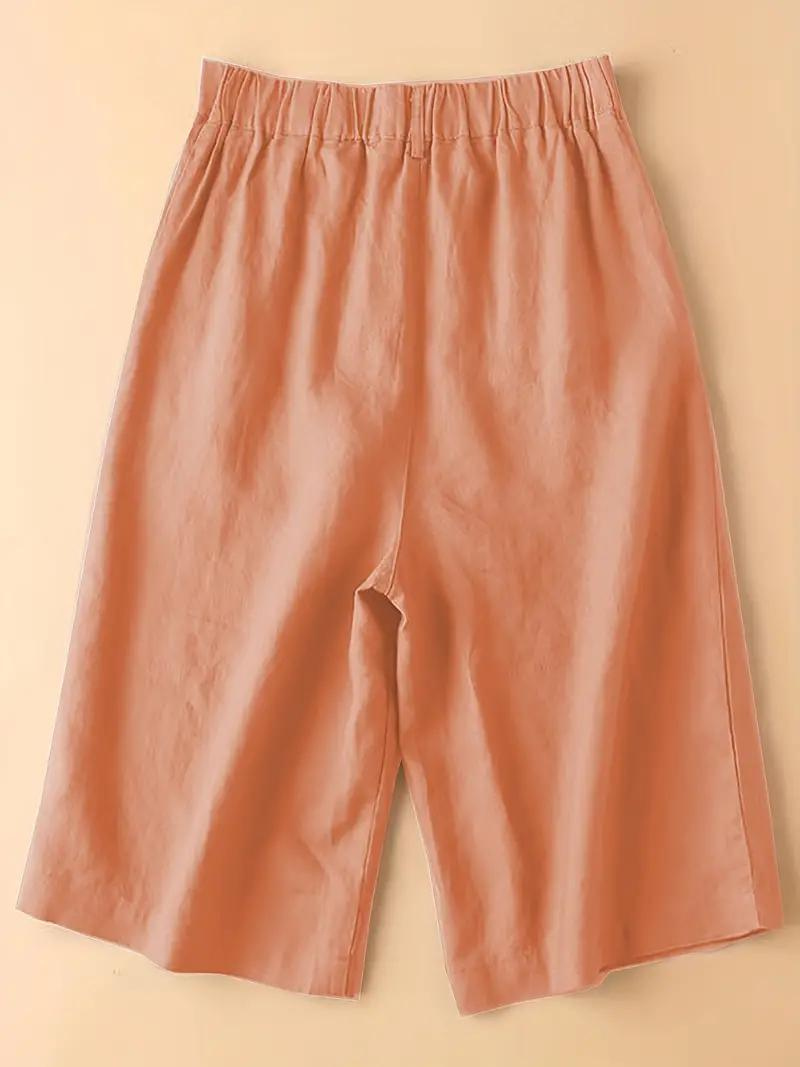 Drune | Sommershorts, elastische Taille, lockere Passform, Shorts mit hoher Taille, Damenbekleidung