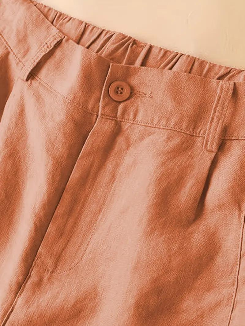 Drune | Sommershorts, elastische Taille, lockere Passform, Shorts mit hoher Taille, Damenbekleidung
