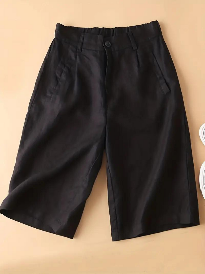 Drune | Sommershorts, elastische Taille, lockere Passform, Shorts mit hoher Taille, Damenbekleidung