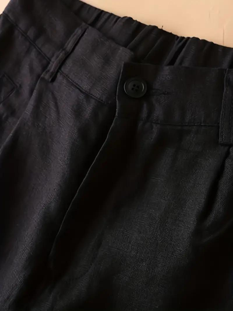 Drune | Sommershorts, elastische Taille, lockere Passform, Shorts mit hoher Taille, Damenbekleidung