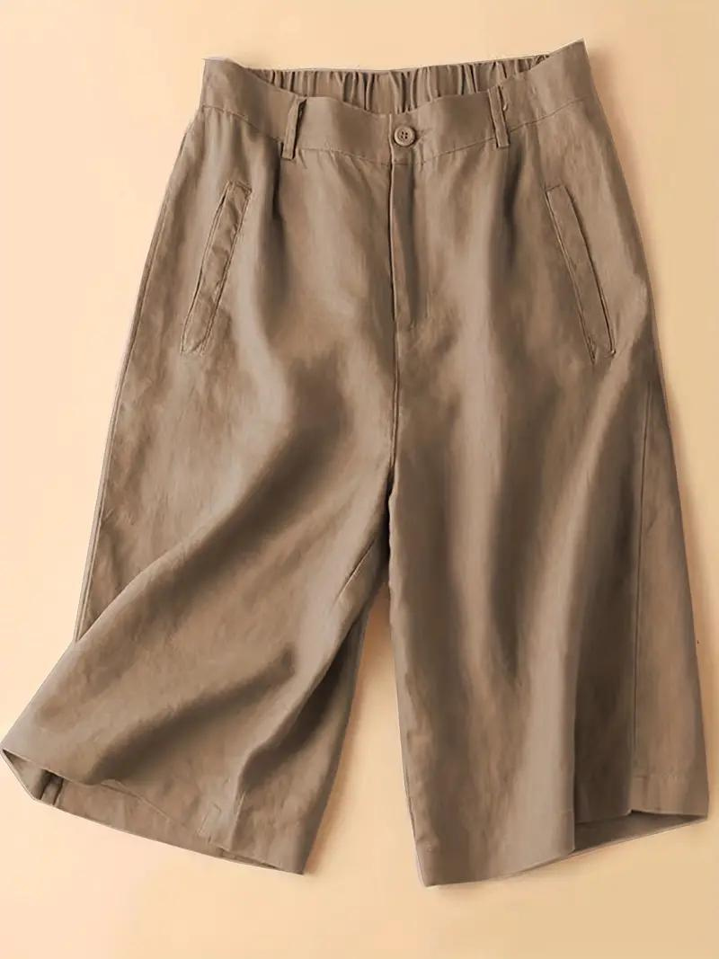 Drune | Sommershorts, elastische Taille, lockere Passform, Shorts mit hoher Taille, Damenbekleidung