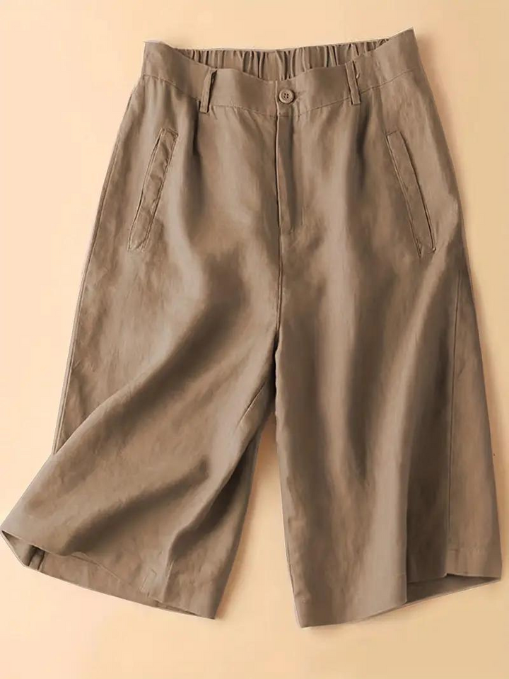 Drune | Sommershorts, elastische Taille, lockere Passform, Shorts mit hoher Taille, Damenbekleidung