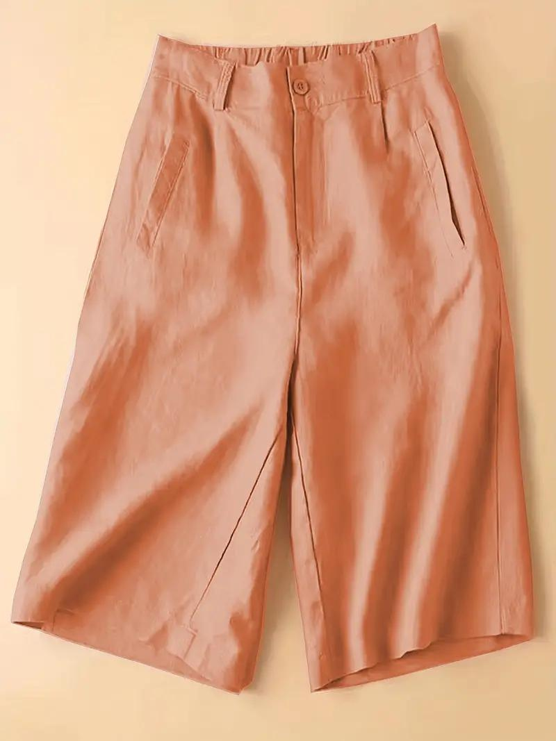 Drune | Sommershorts, elastische Taille, lockere Passform, Shorts mit hoher Taille, Damenbekleidung