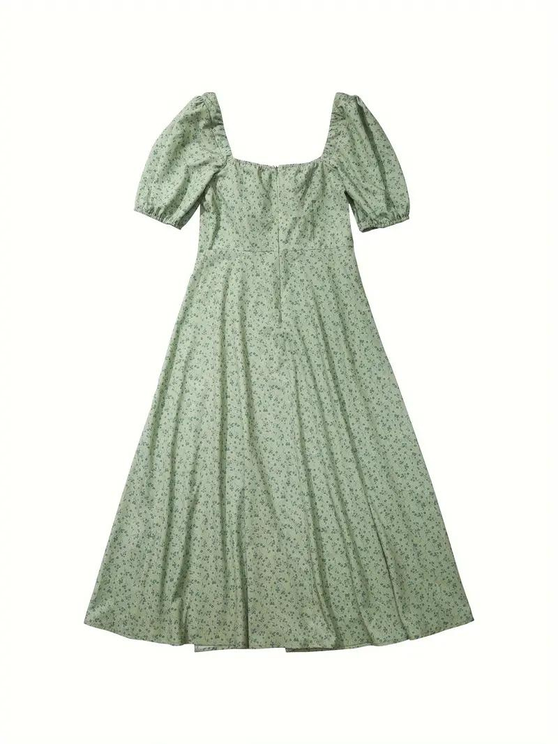 Drune | Blumendruck Puffärmel Sommerkleid Maxikleid