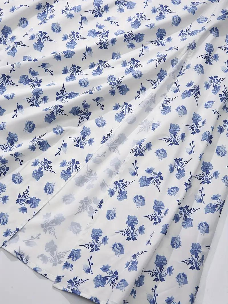 Drune | Blumendruck Puffärmel Sommerkleid Maxikleid