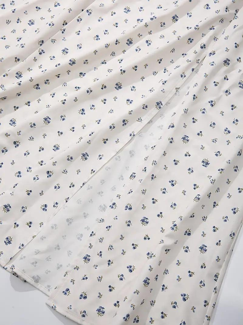 Drune | Blumendruck Puffärmel Sommerkleid Maxikleid